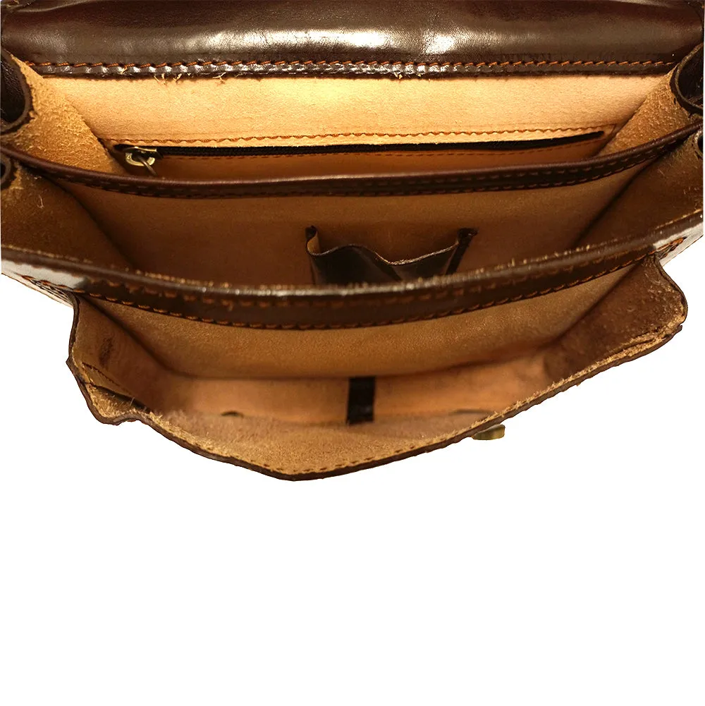 Mini leather messenger bag