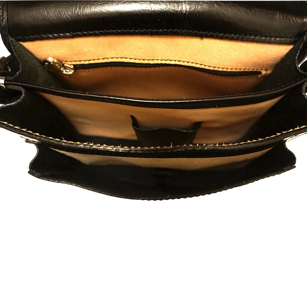 Mini leather messenger bag