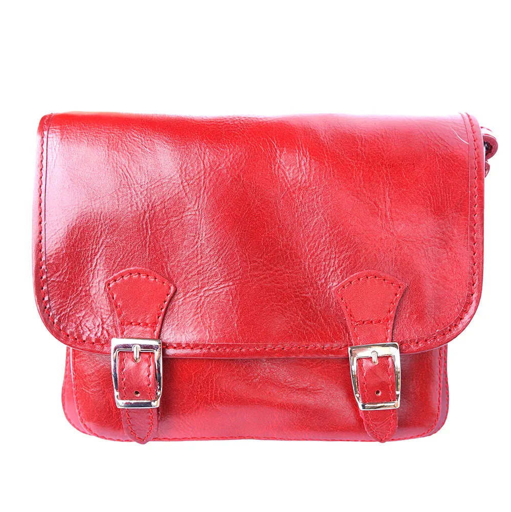 Mini leather messenger bag