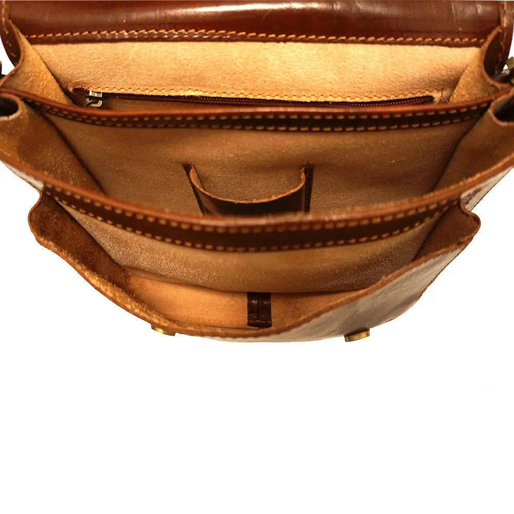 Mini leather messenger bag