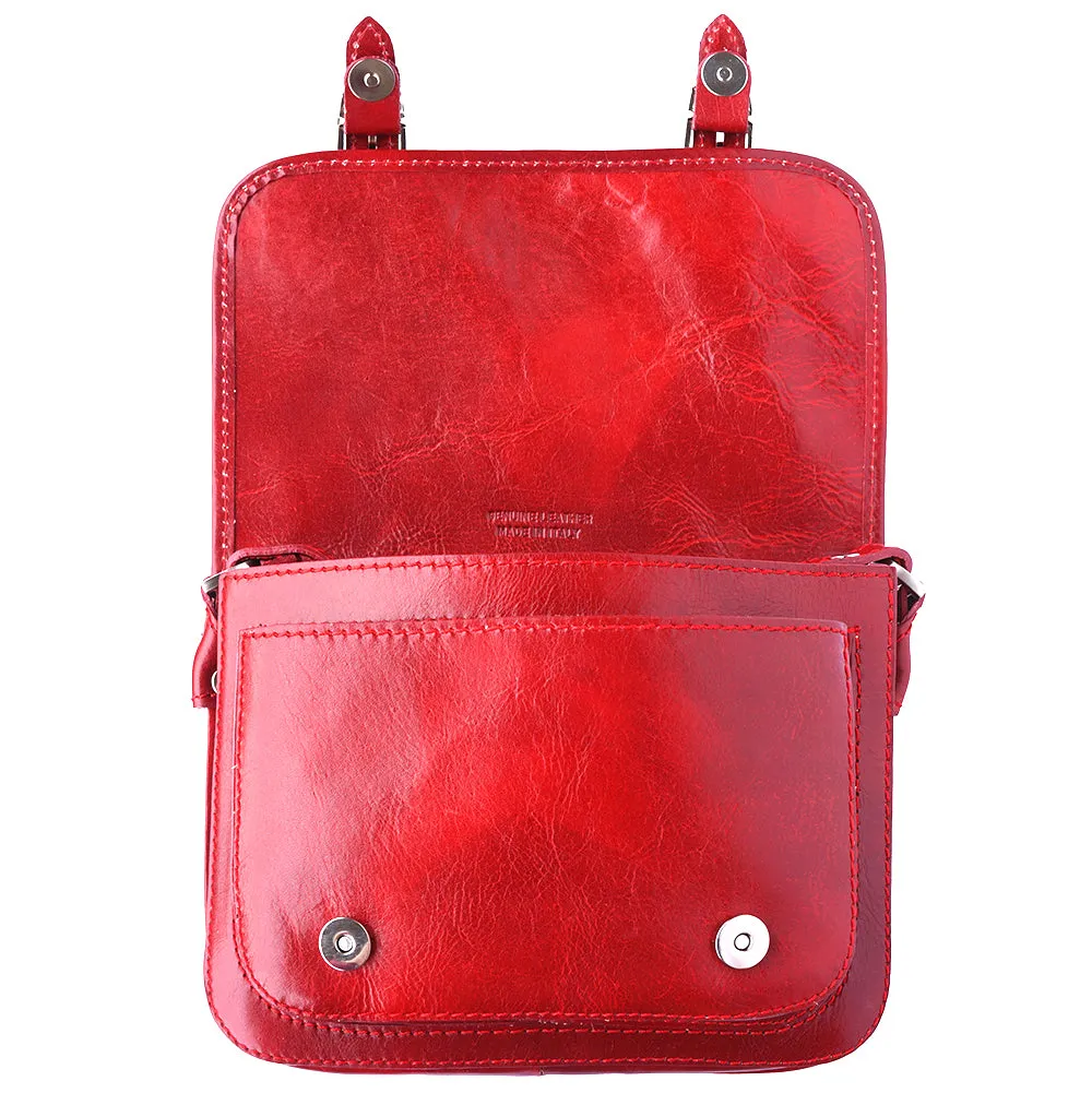 Mini leather messenger bag