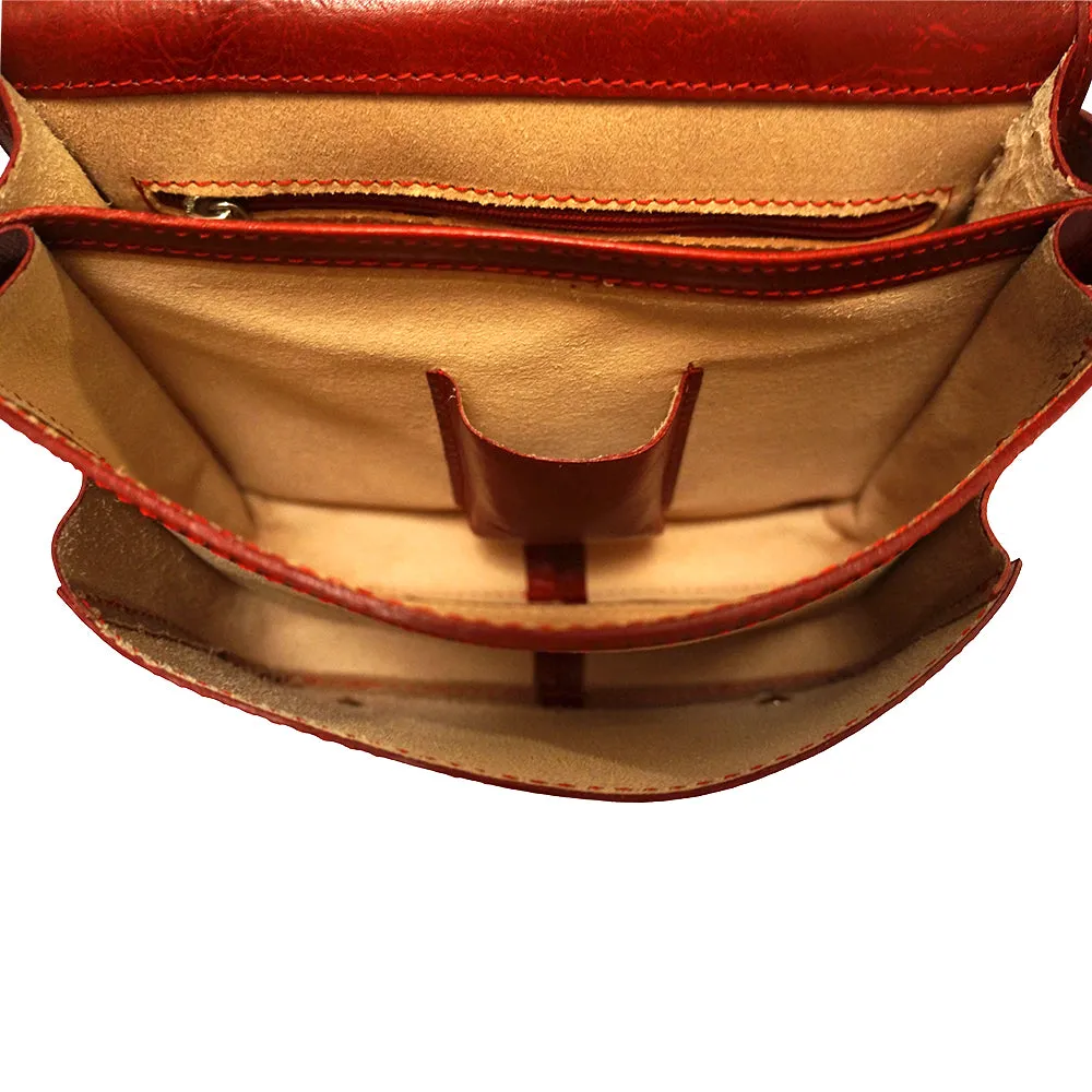 Mini leather messenger bag