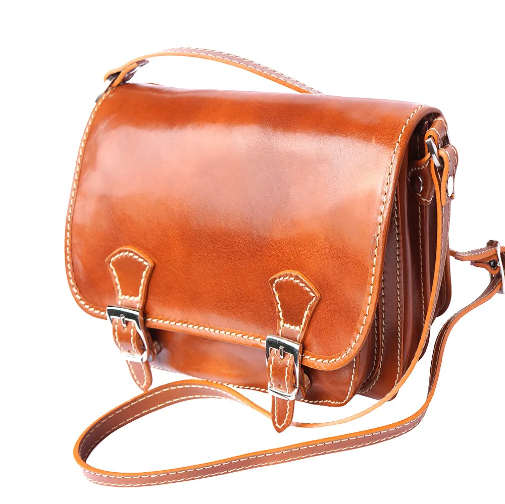 Mini leather messenger bag