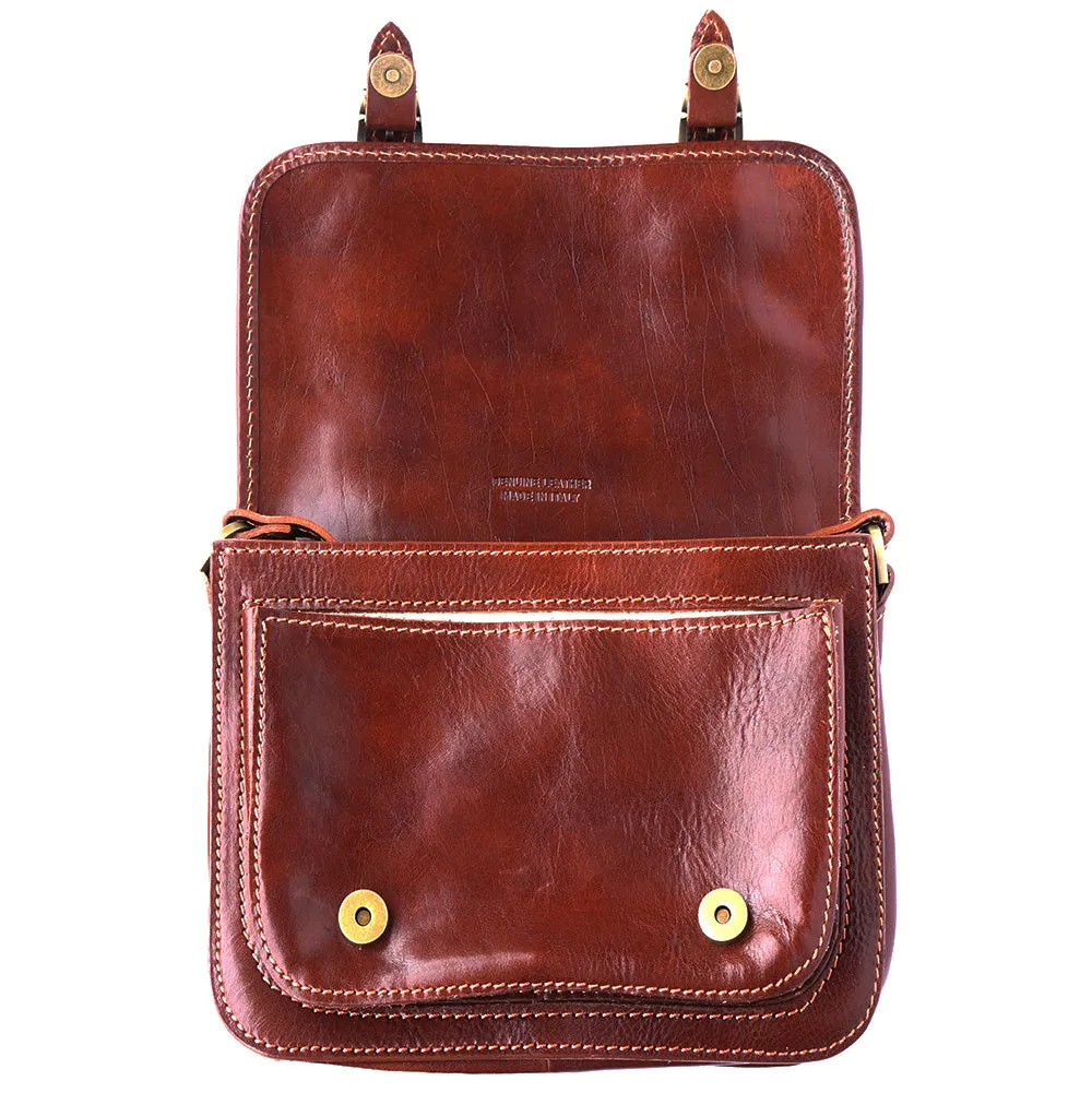 Mini leather messenger bag