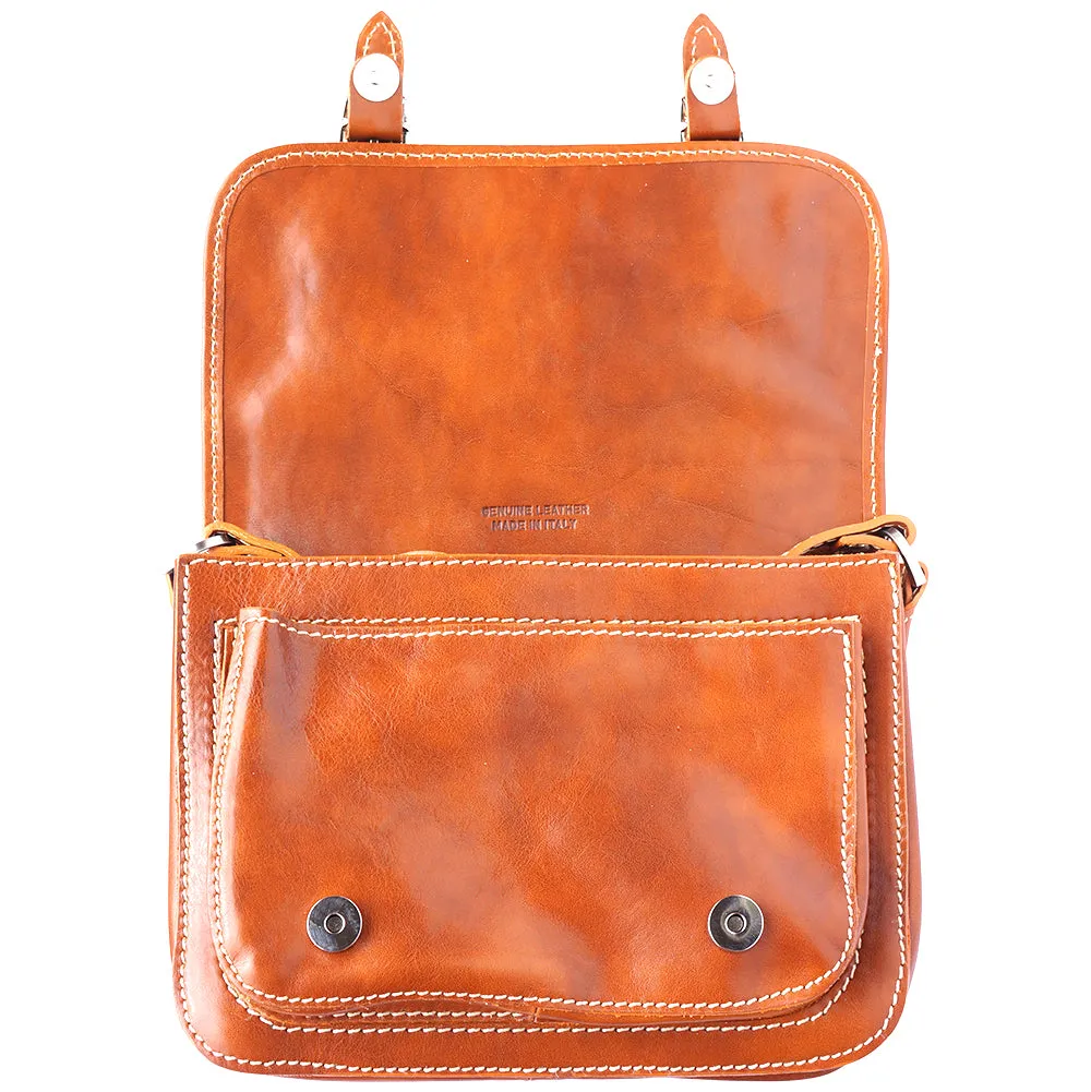 Mini leather messenger bag