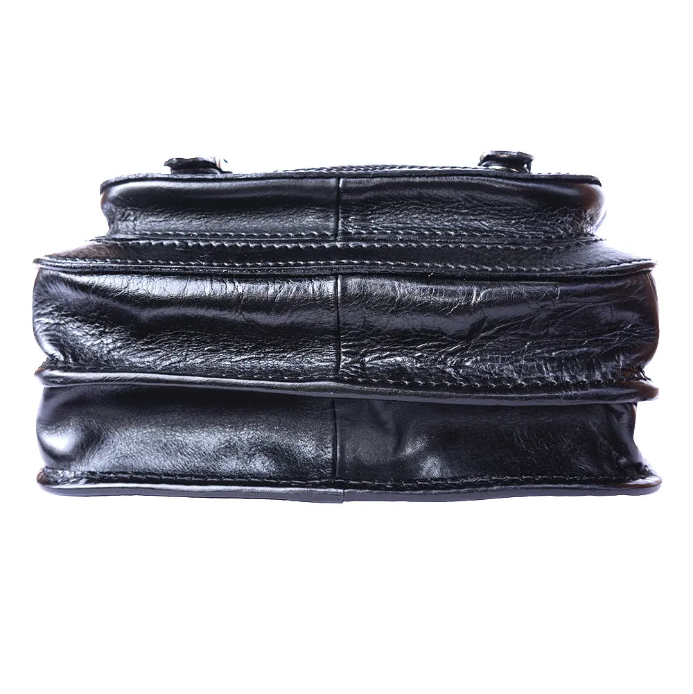Mini leather messenger bag