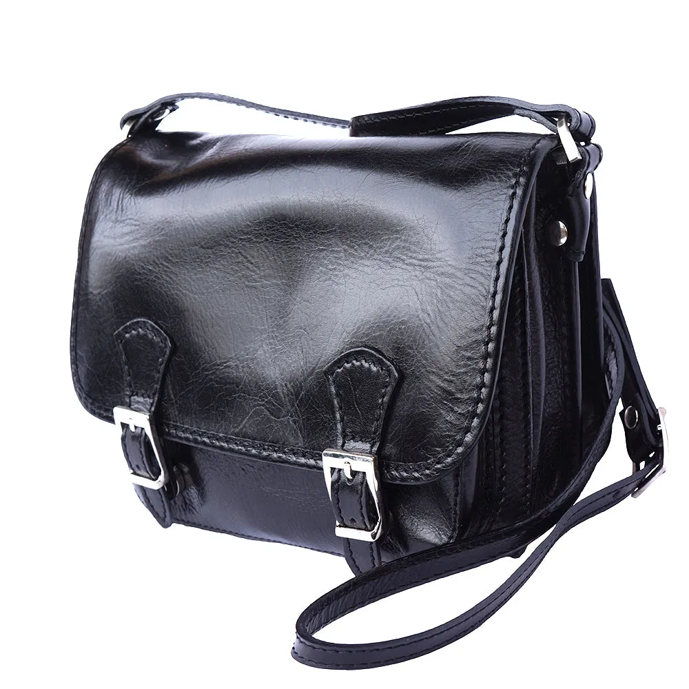 Mini leather messenger bag