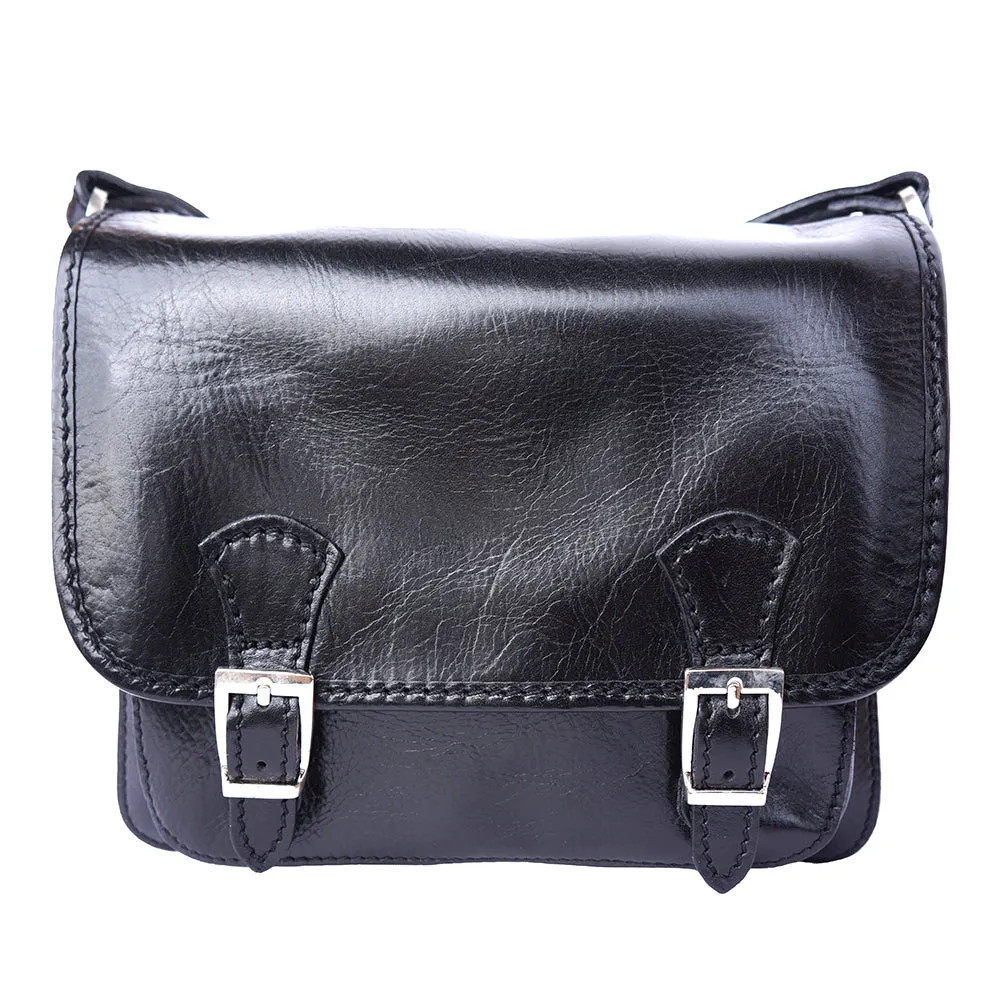 Mini leather messenger bag
