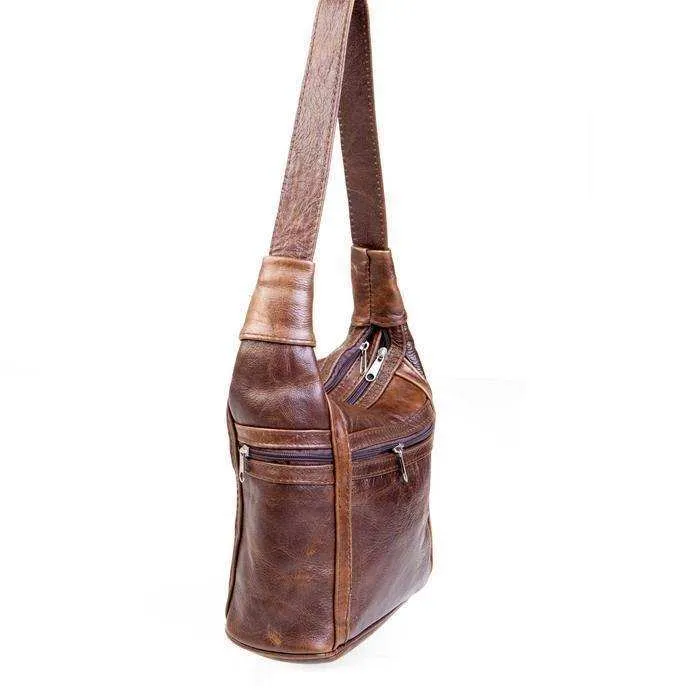 Mirelle Genuine Leather Two Compartment Shoulder Handbag