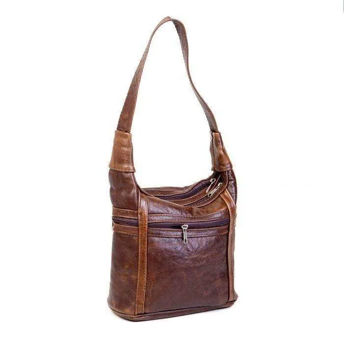 Mirelle Genuine Leather Two Compartment Shoulder Handbag