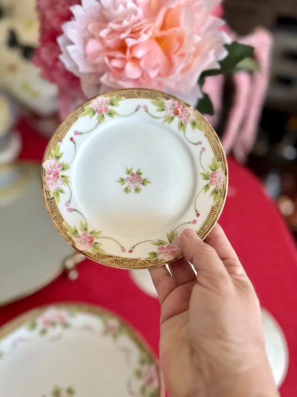Nippon Dessert Plates and Serving Platter 4 Piece Set - Hand Painted