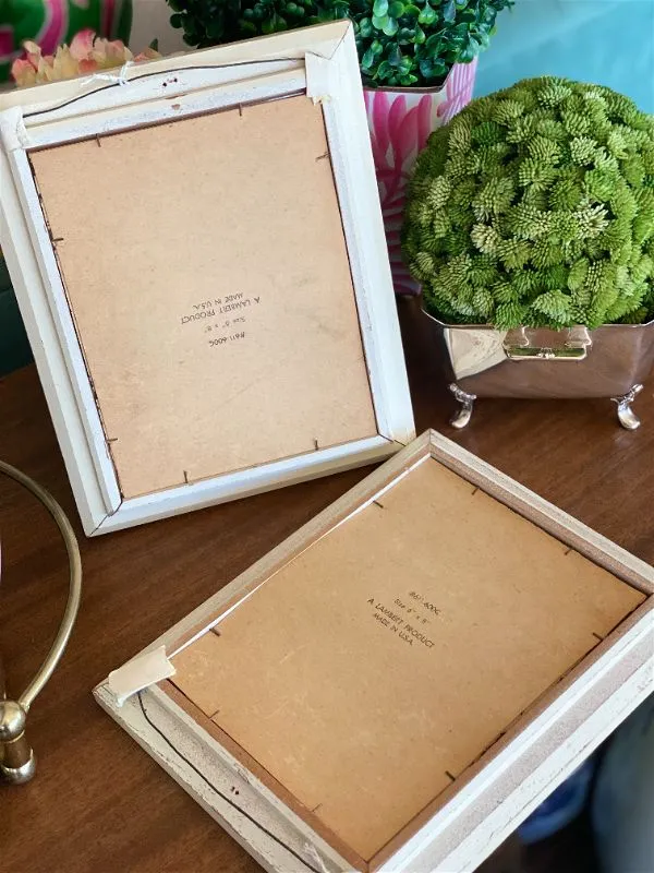 Pair Vintage Colonial framed Prints