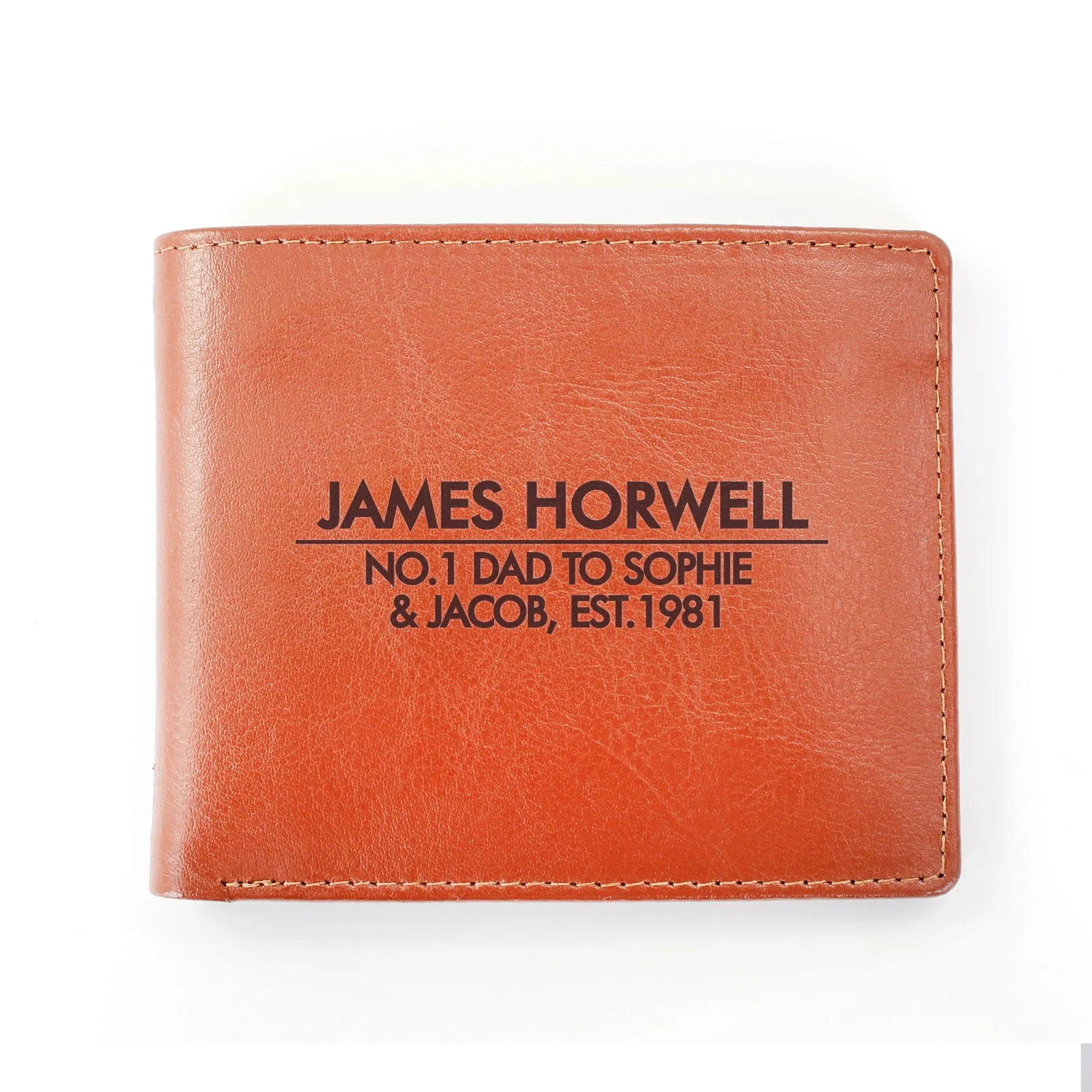 Personalised Classic Tan Leather Wallet