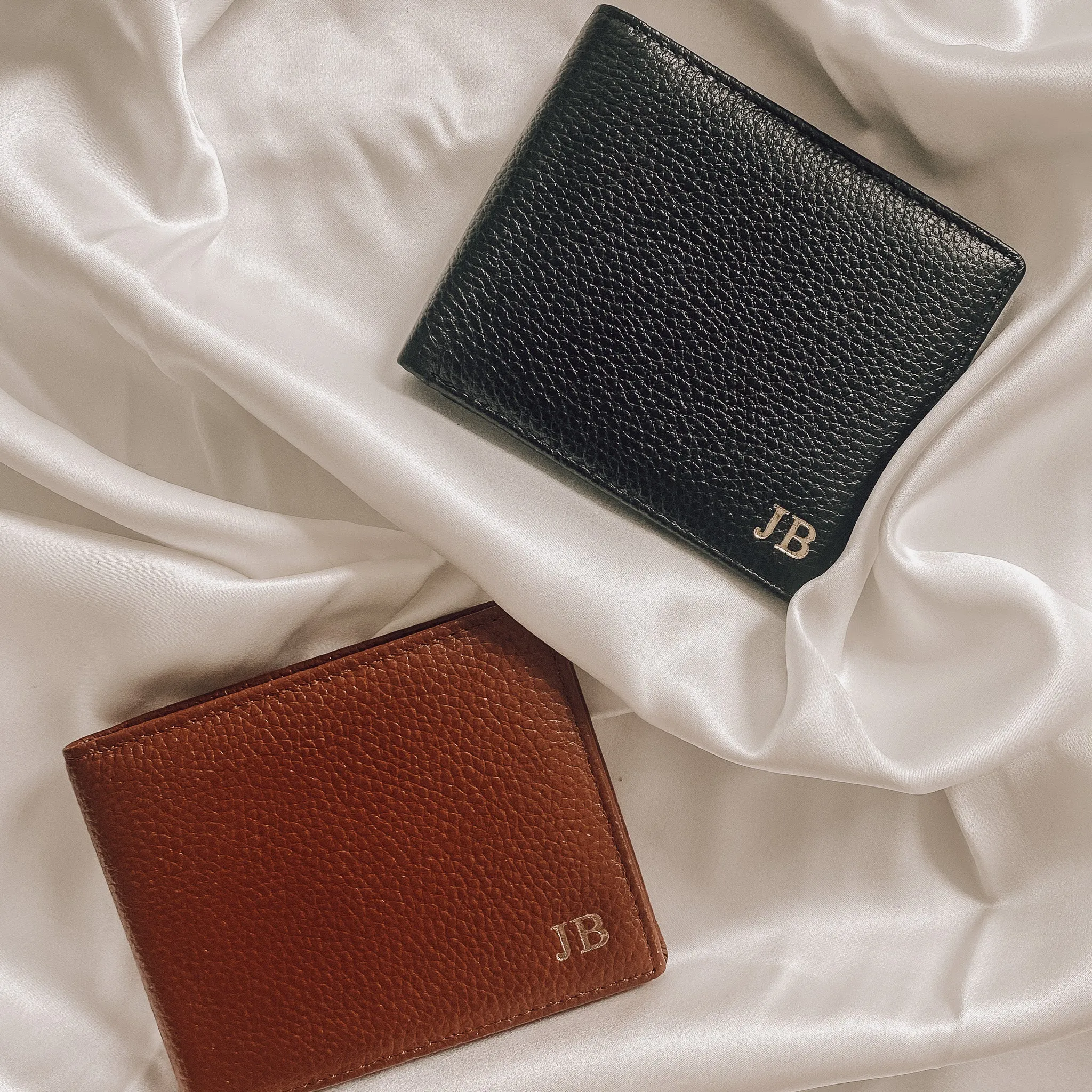 Personalised Pebble Leather Mens Wallet | Tan