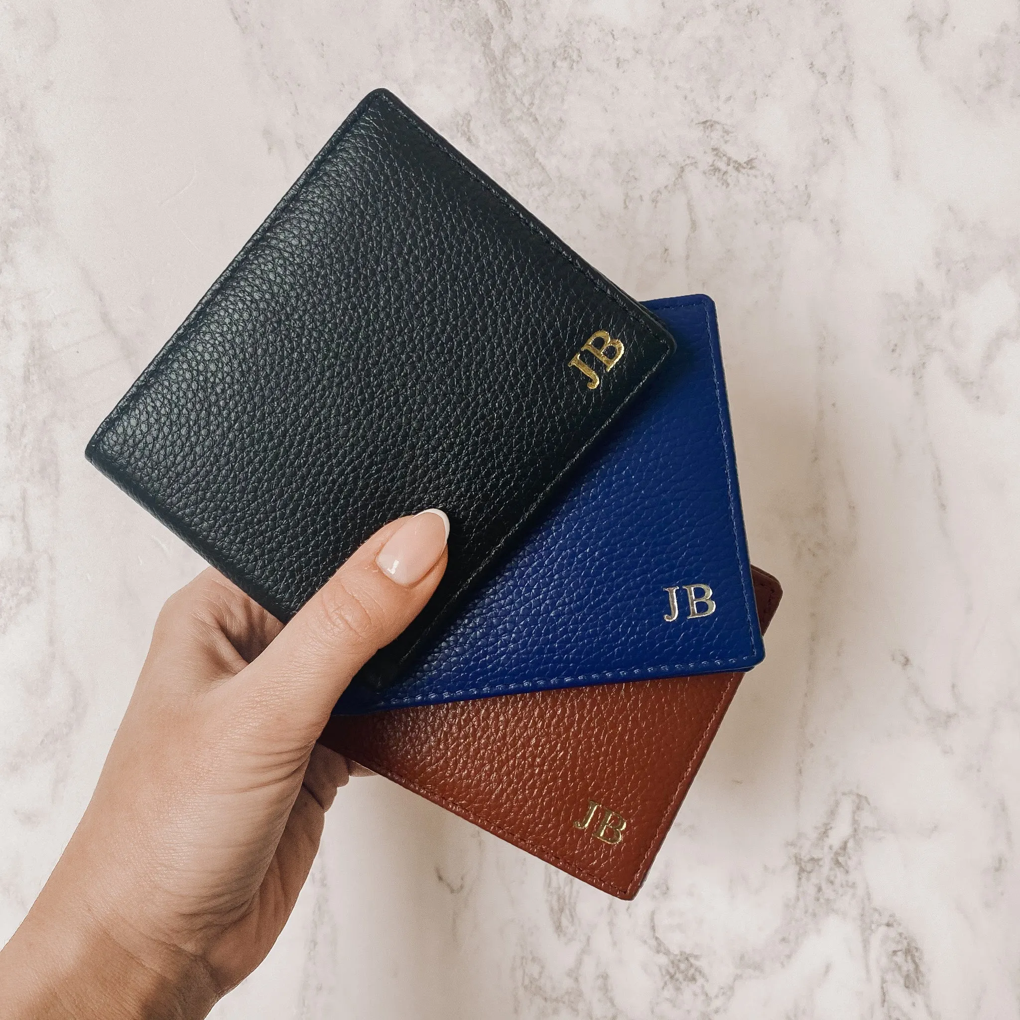 Personalised Pebble Leather Mens Wallet | Tan