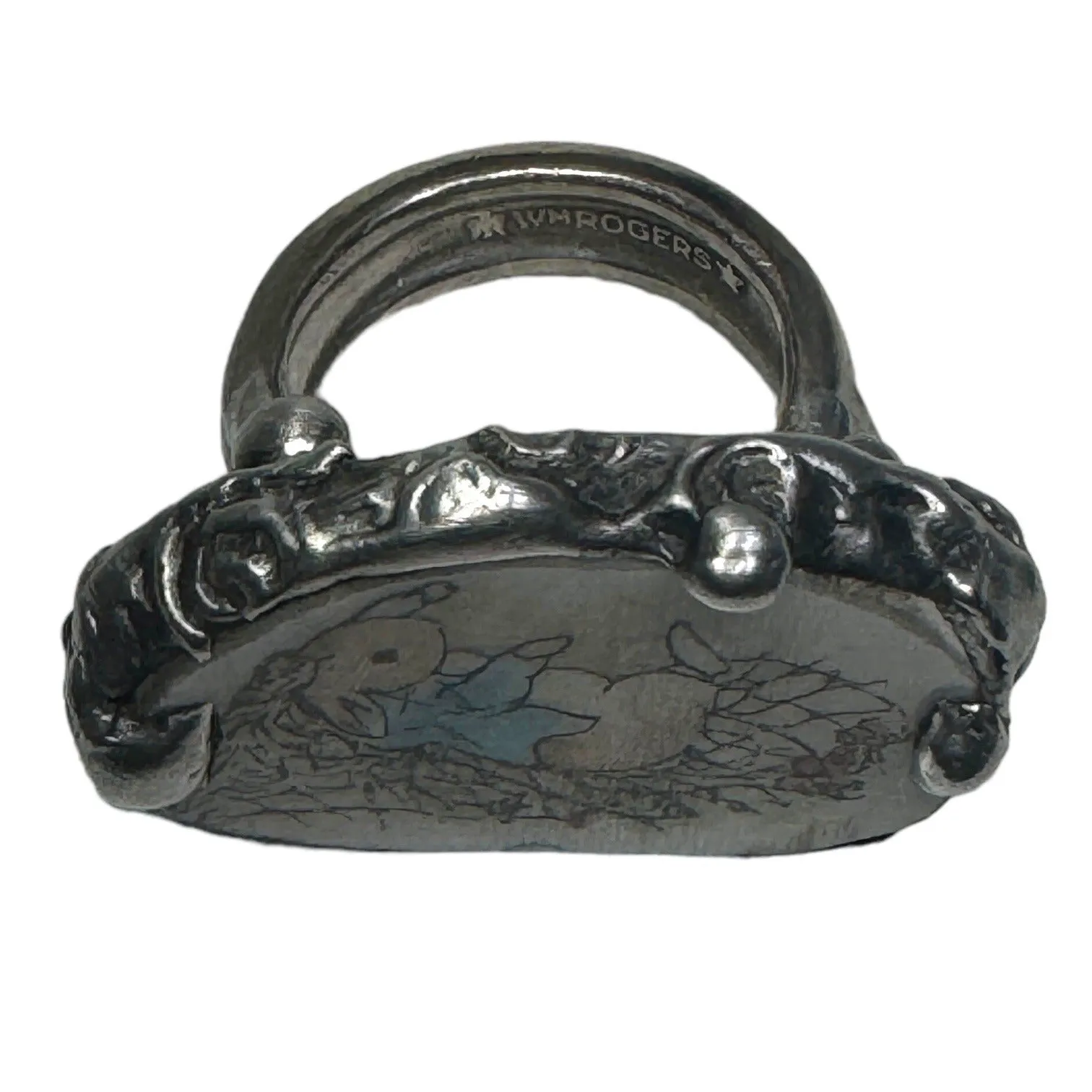 Peter Rabbit & Silverware Artisan Ring made from Broken China & Spoon Handle