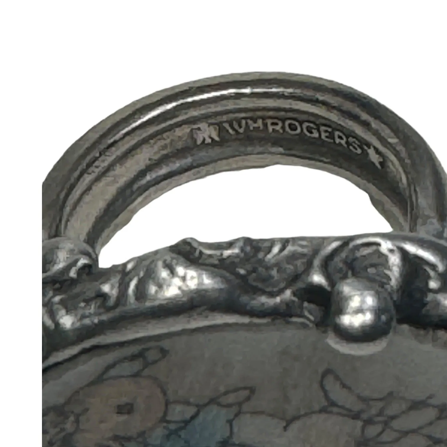 Peter Rabbit & Silverware Artisan Ring made from Broken China & Spoon Handle