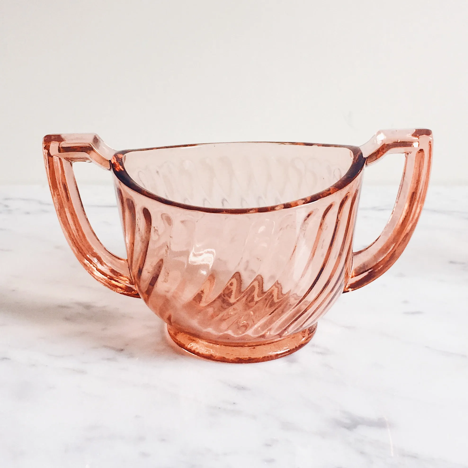 Pink Intoxication Antique Glass Sugar & Creamer