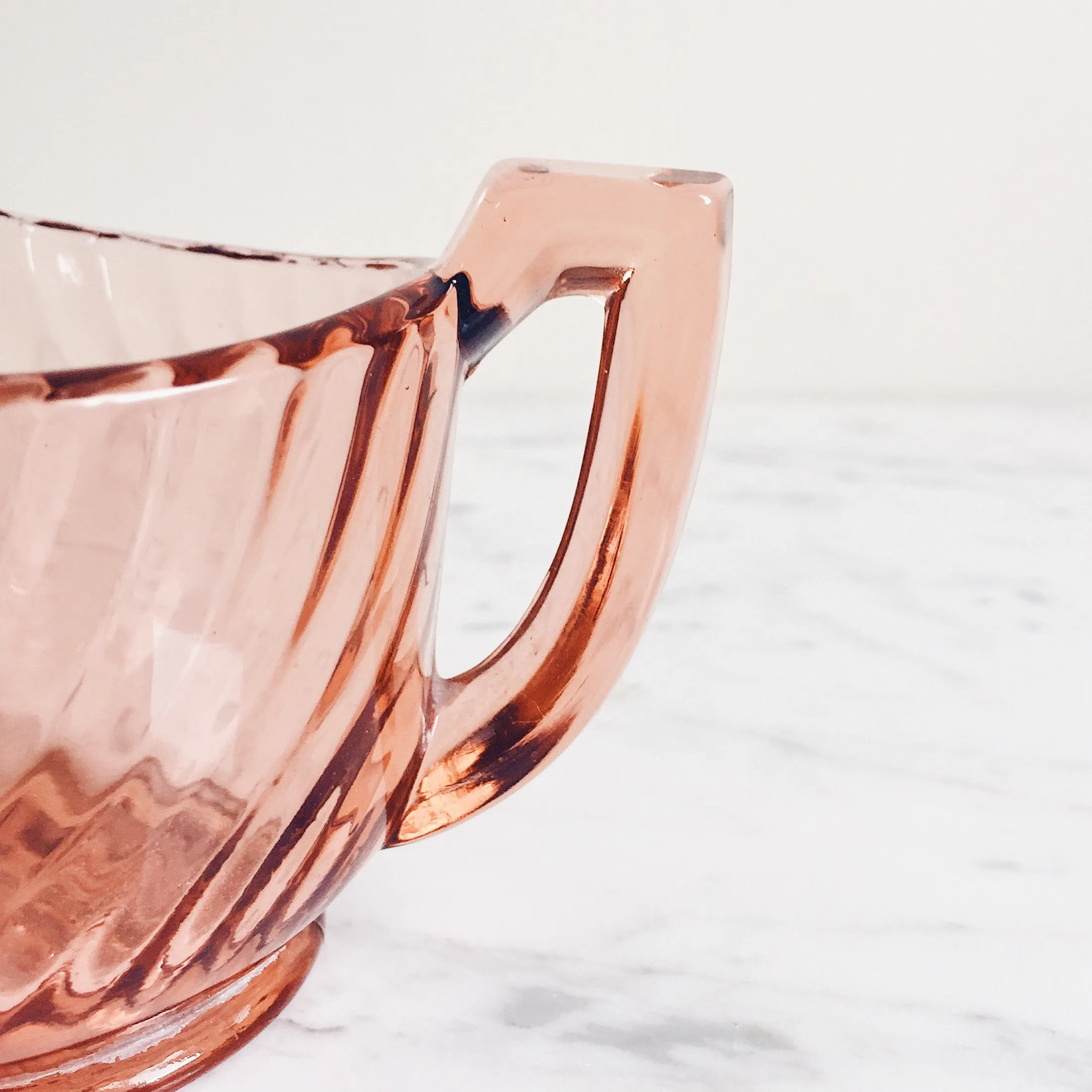Pink Intoxication Antique Glass Sugar & Creamer