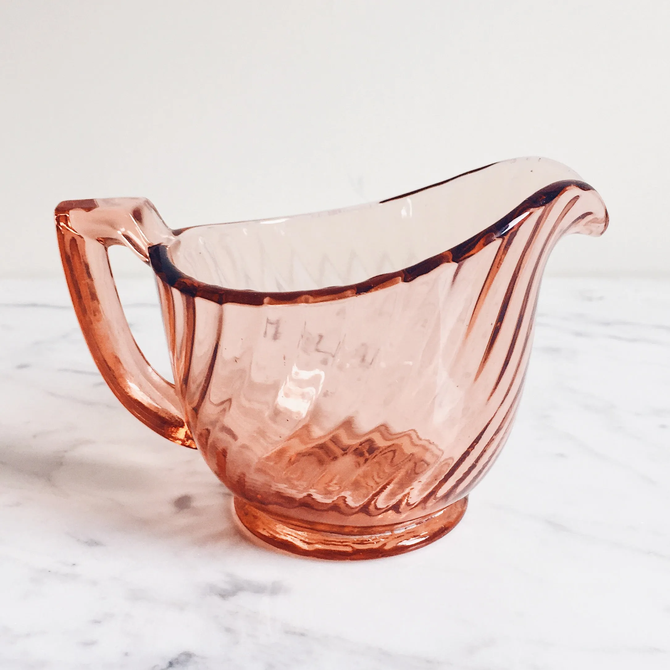 Pink Intoxication Antique Glass Sugar & Creamer
