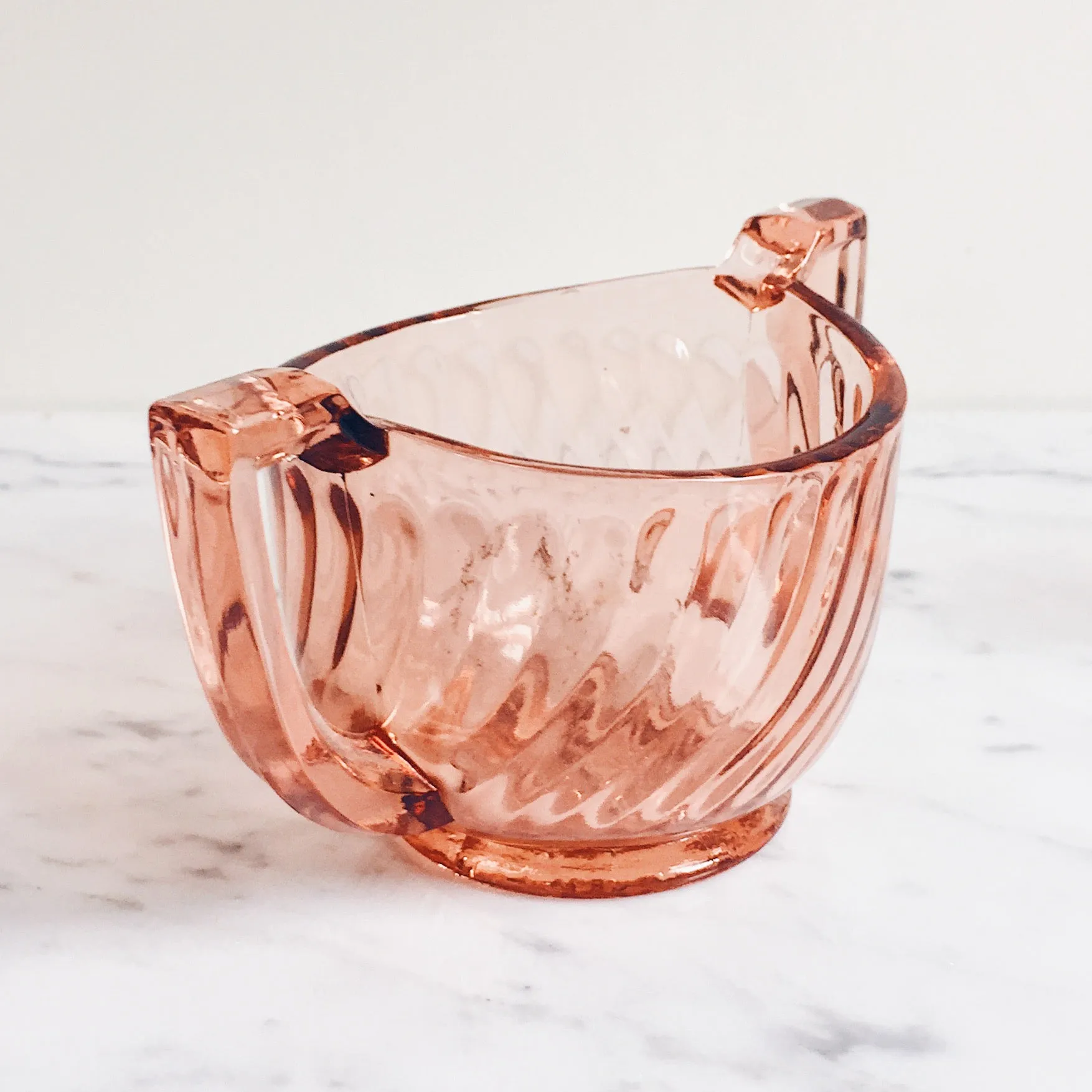 Pink Intoxication Antique Glass Sugar & Creamer