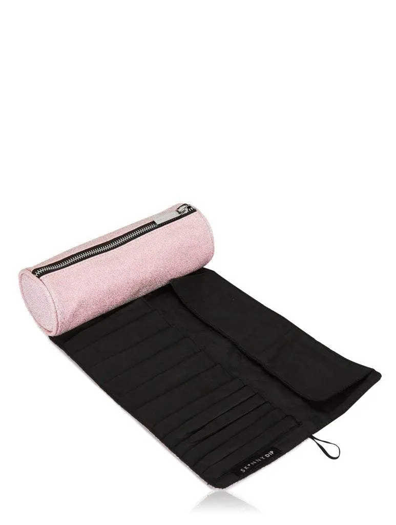 Pink Lurex Makeup Roll