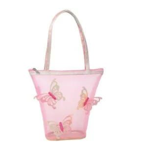 Pink Poppy Rainbow Butterfly Handbag