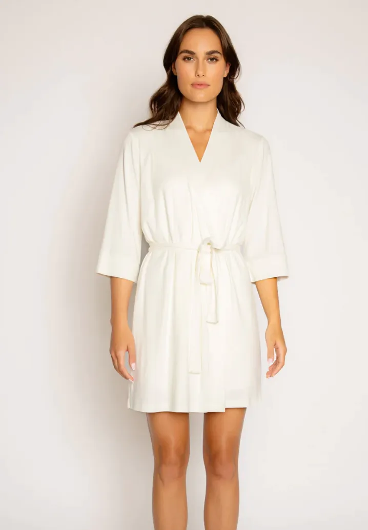 PJS Lightweight Robe-Ivory