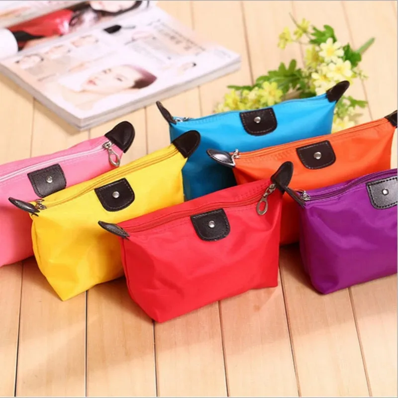 Portable Cosmetic Bag For Women Colorful Waterproof New Travel Dumpling Storage Bags Mini Cute Toiletry Makeup Tote Bags Purses