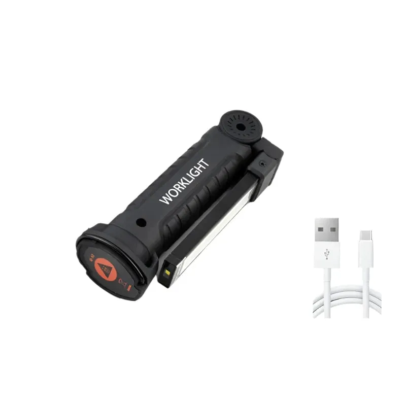 Portable LED Flashlight Built In Battery Multi Function 360° Folding Work LightMagnetic Lanterna Hanging Camping Working Torch