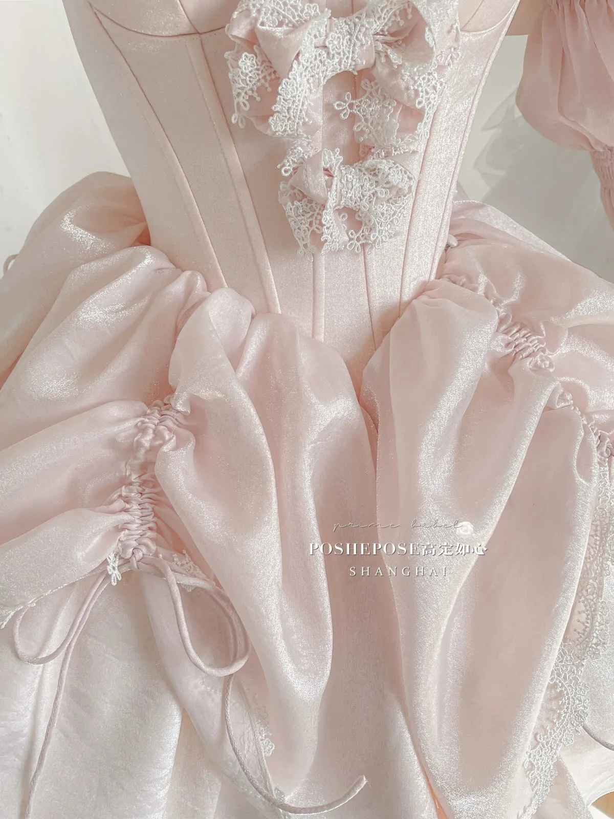 POSHEPOSE~Water Color Cherry~Gorgeous Blue Lolita JSK Dress Summer Gown Dress