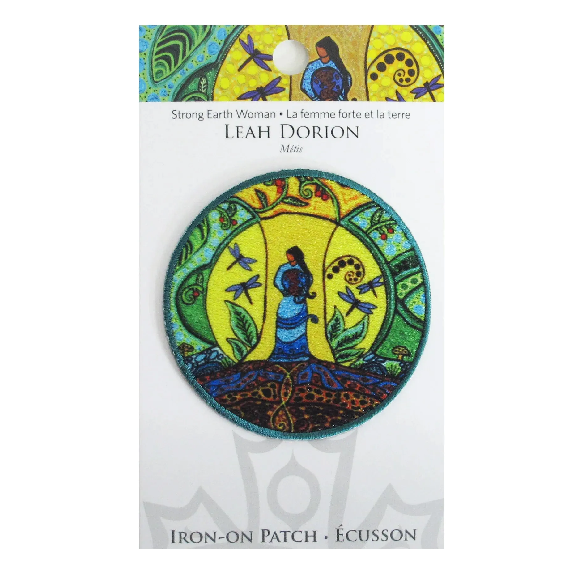 "Strong Earth Woman" Iron on Patch by Metis artist, Leah Dorion