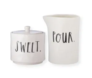 Rae Dunn Stem Print Creamer and Sugar Sweet   Pour Jar Set
