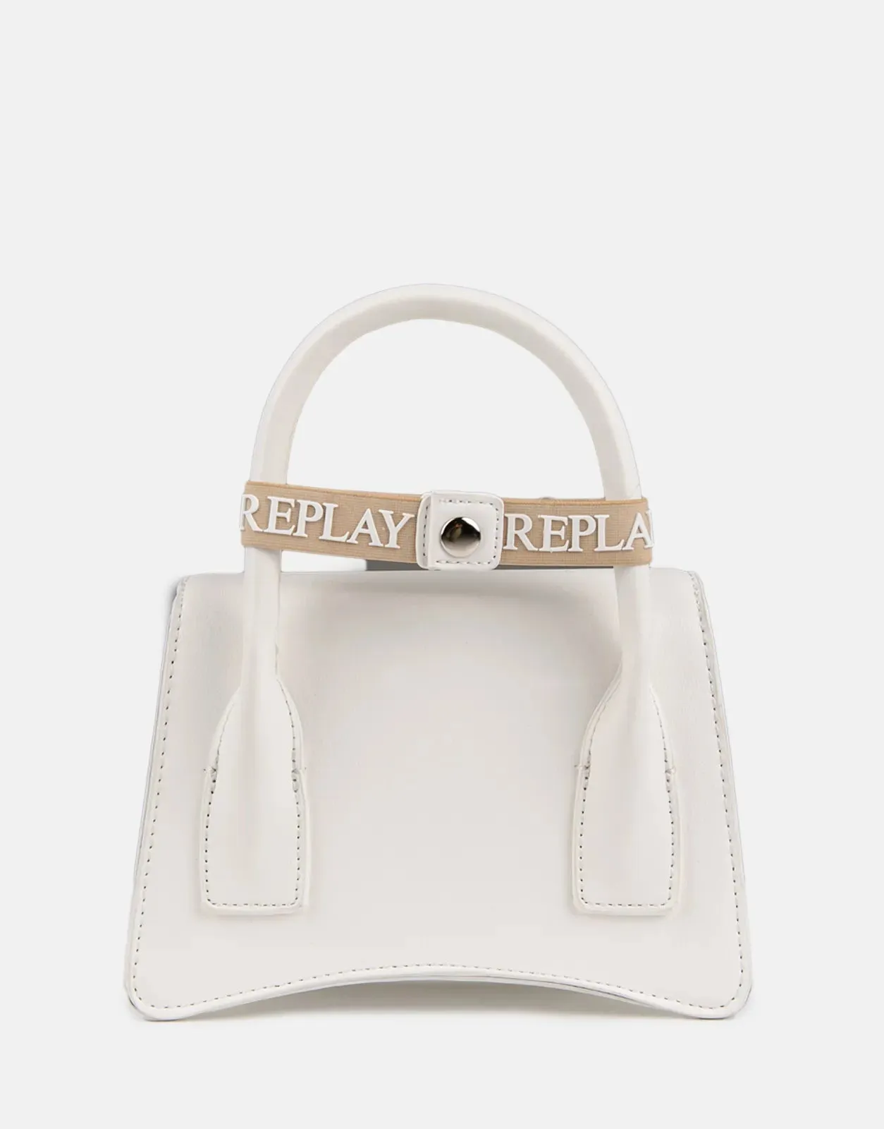 Replay Metal Logo White Handbag