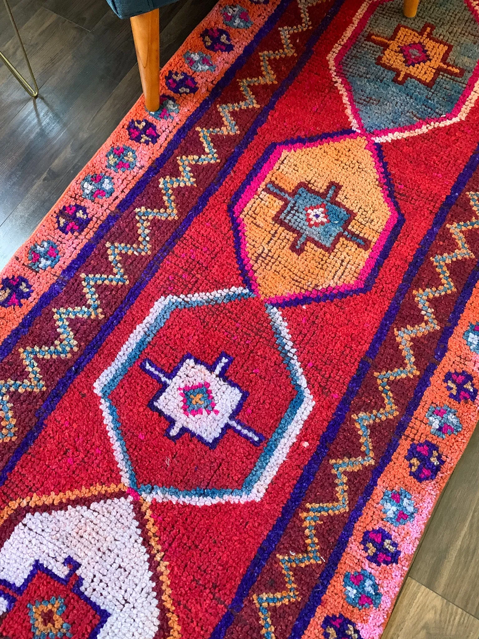 Reserved for Monique - R1130 - 3.0' x 10.3' Vintage Turkish Herki Runner Rug