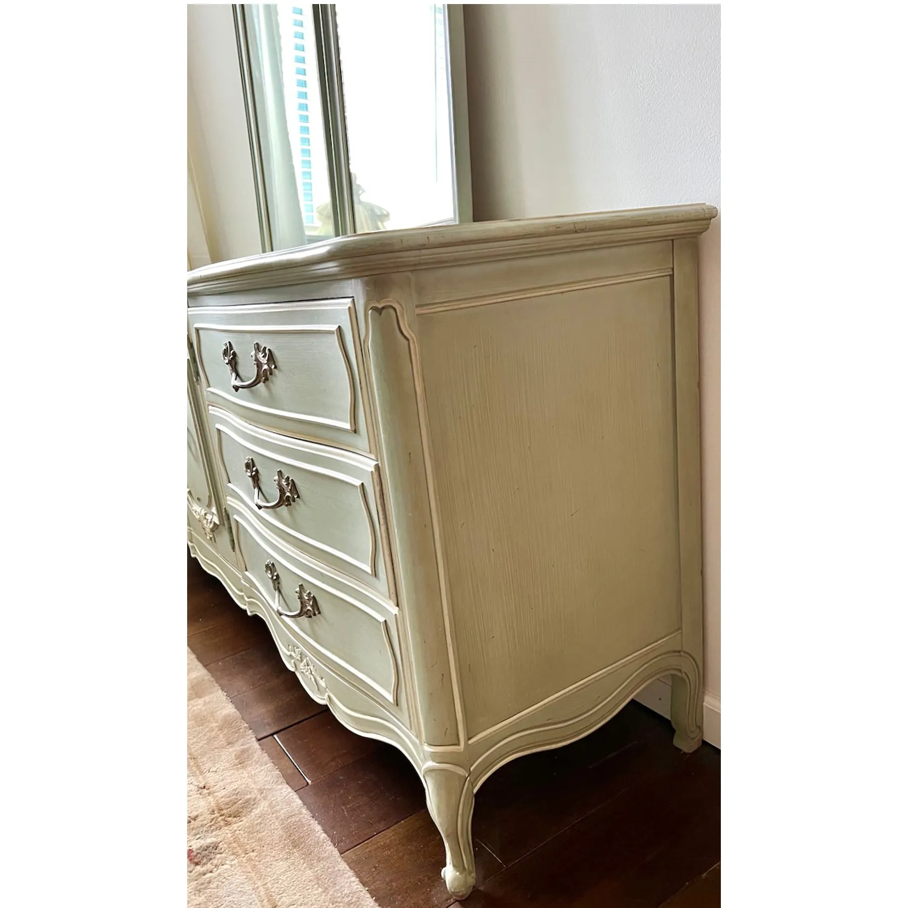Robin's Egg Blue Thomasville French Dresser Sideboard with Mirrors