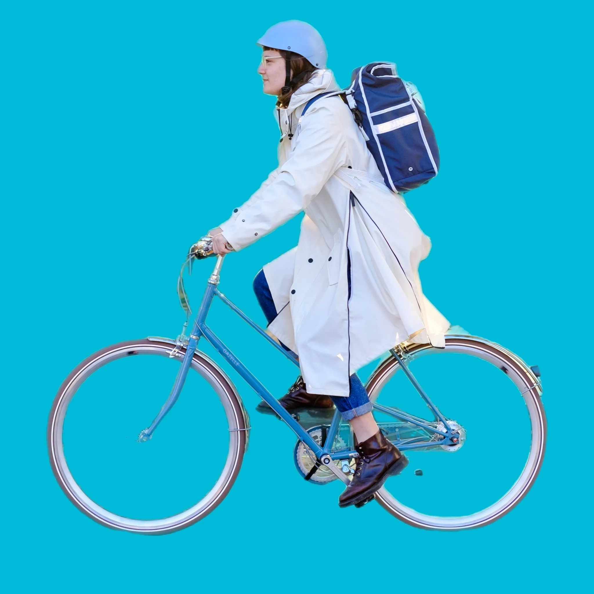 Rolltop backpack Pannier Eco Navy Blue White