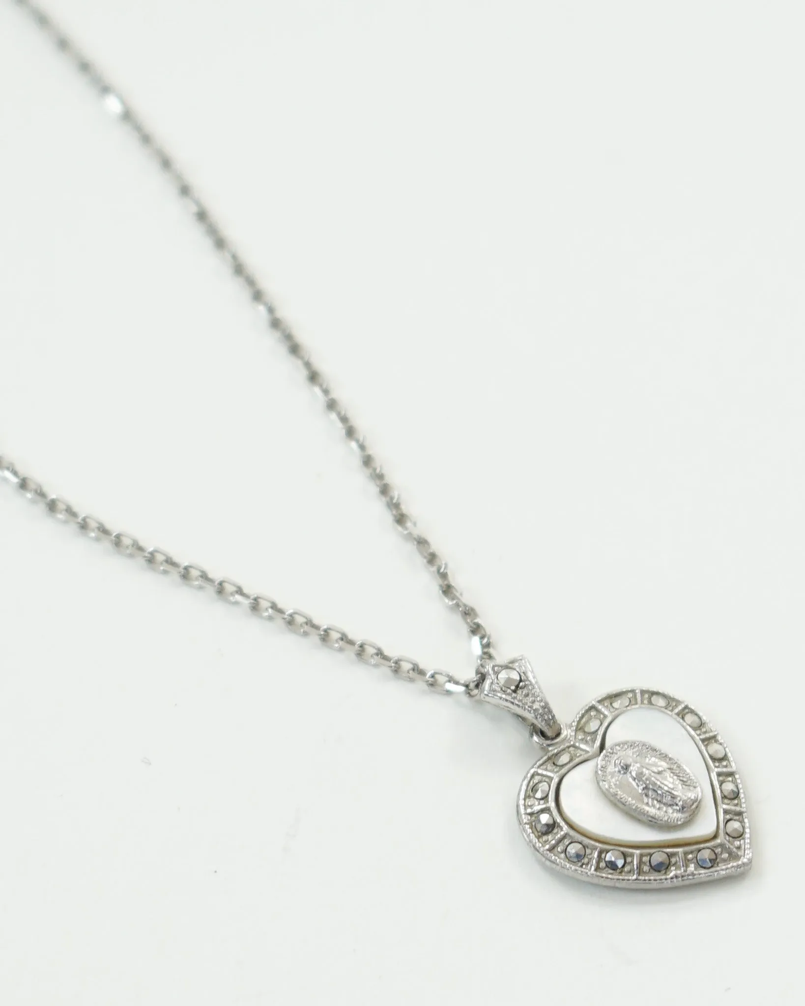 Silver Necklace w/ Religious Charm