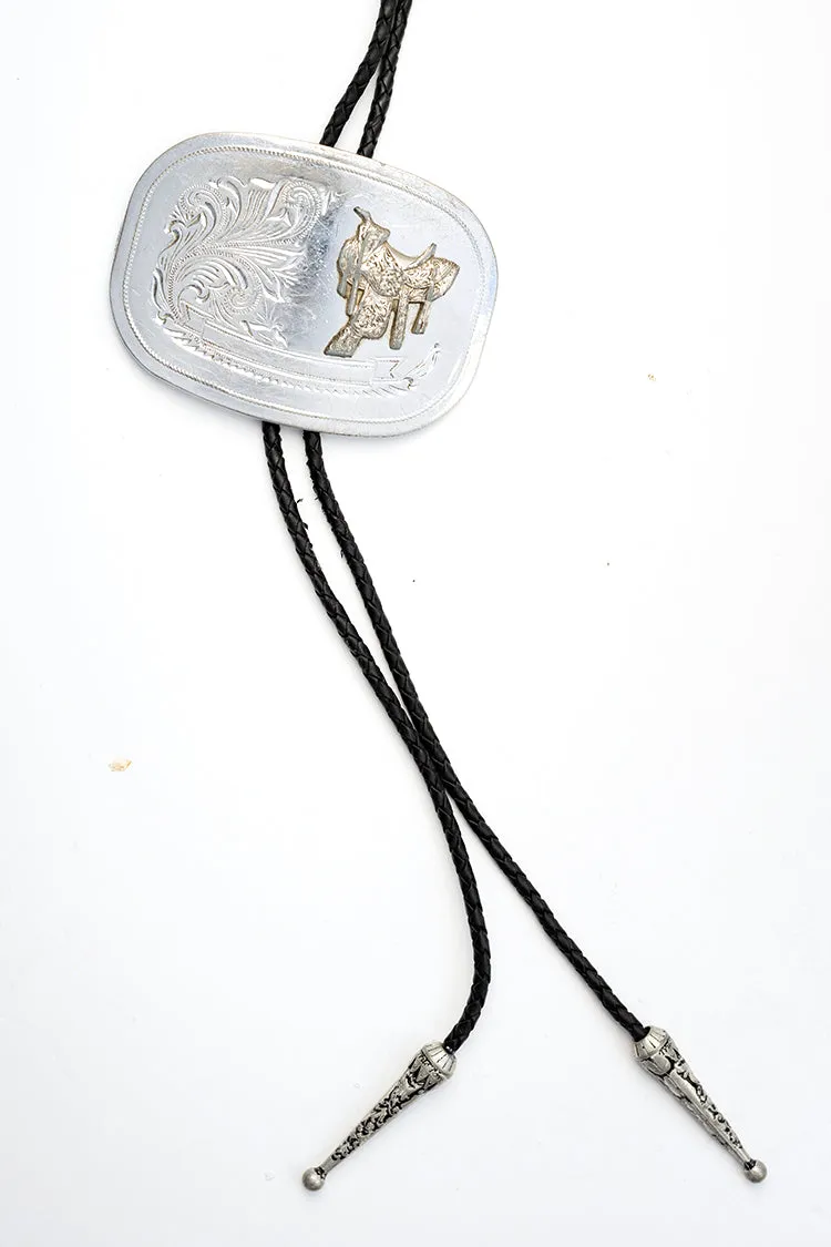 Silver Saddle Bolo Tie
