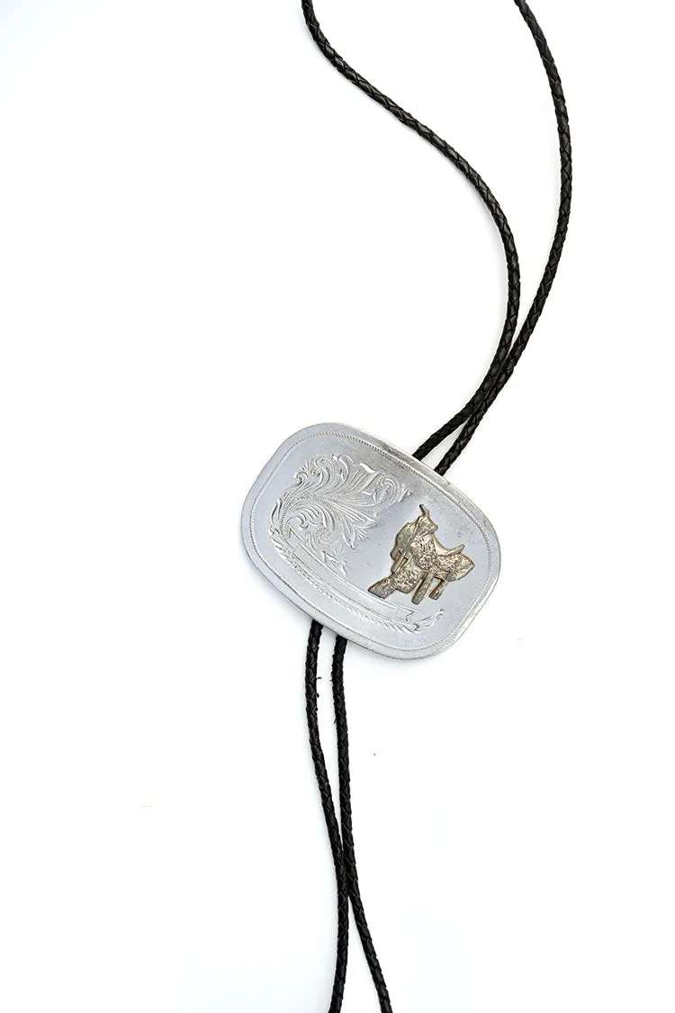 Silver Saddle Bolo Tie