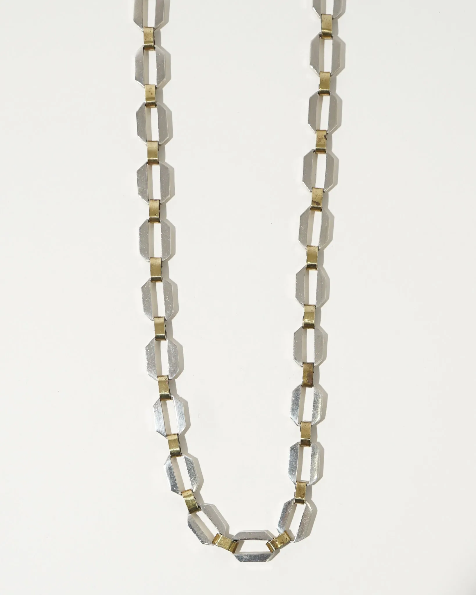 Silver x Brass Long Necklace