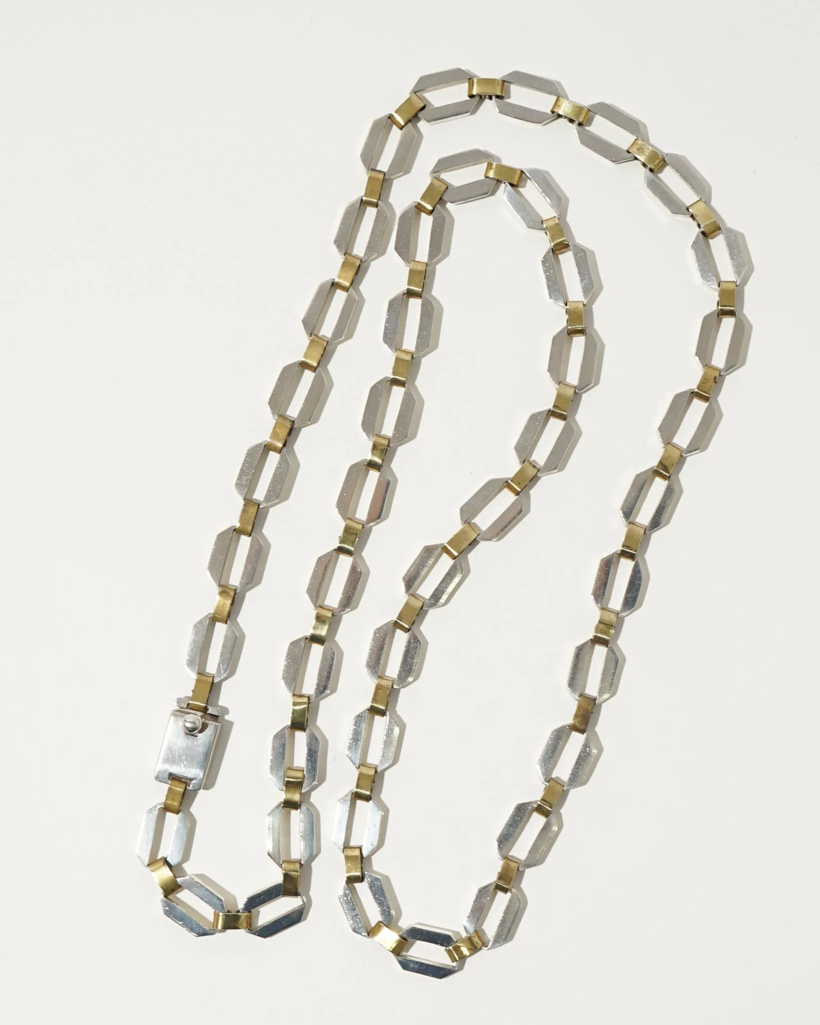 Silver x Brass Long Necklace