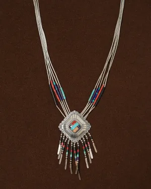 Silver x Multi Stone Beads Necklace