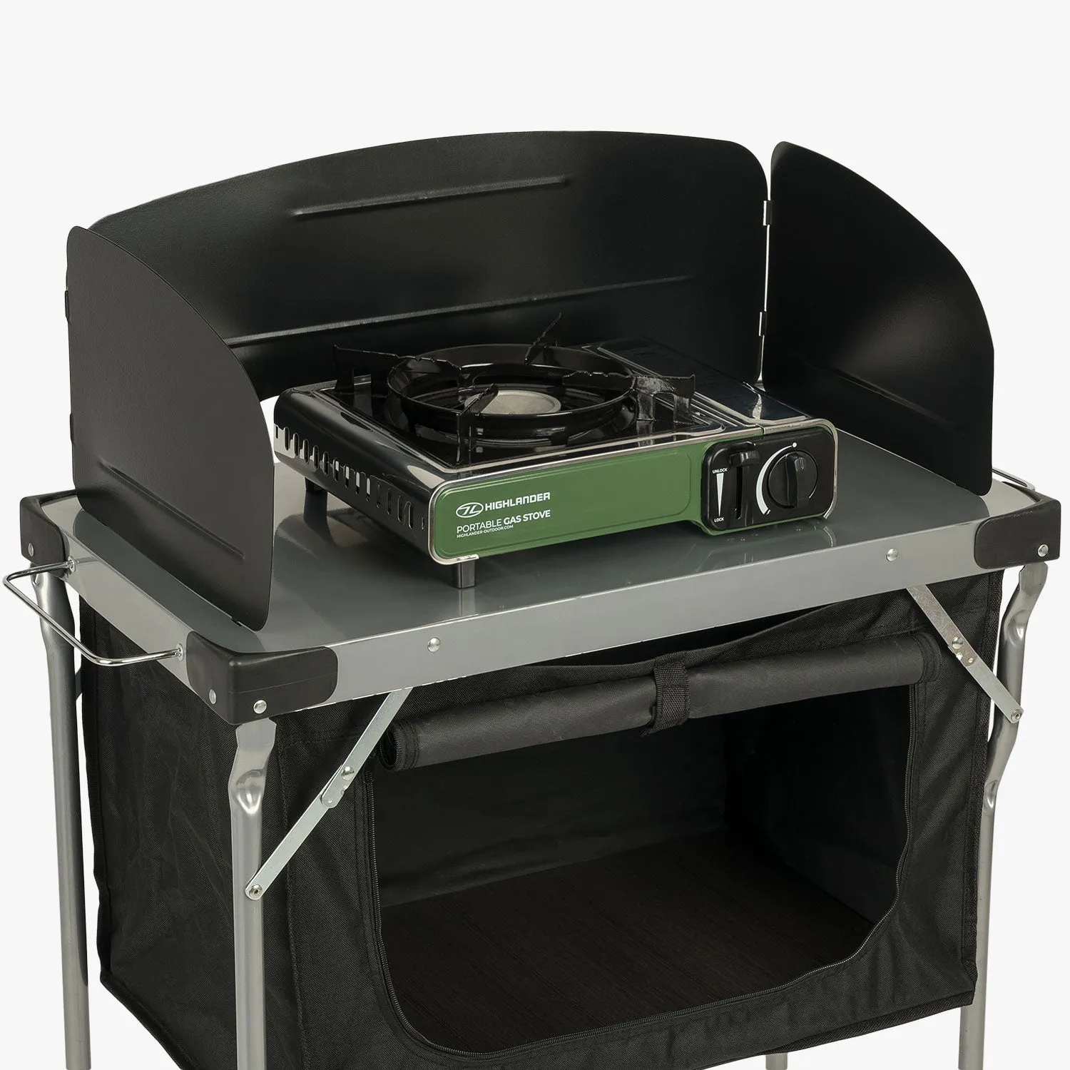 Steel Kitchen Camping Stand & Cupboard
