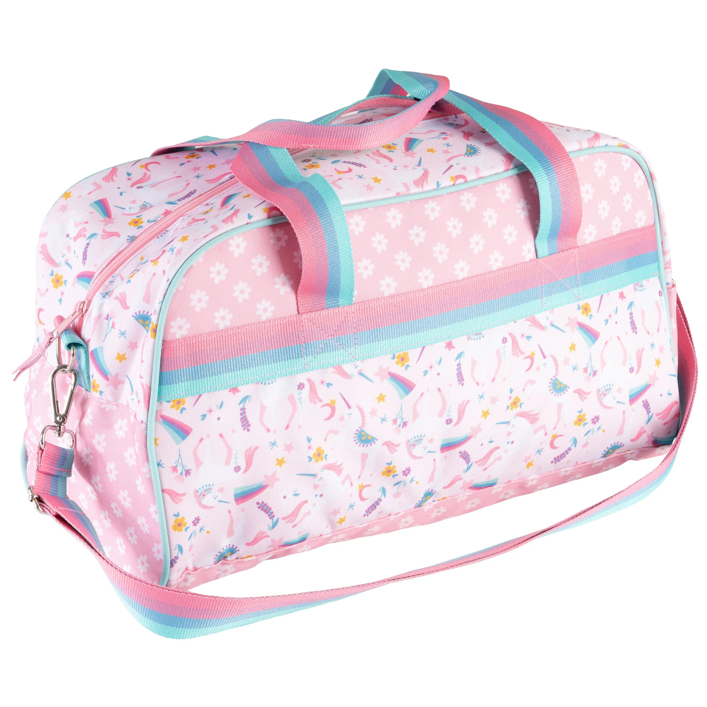 Stephen Joseph All Over Print Kid's Duffle Bag, Pink Unicorn