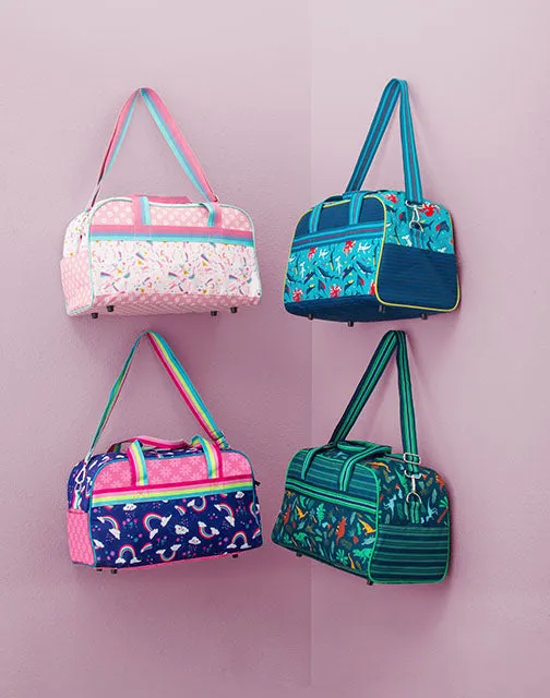Stephen Joseph All Over Print Kid's Duffle Bag, Pink Unicorn