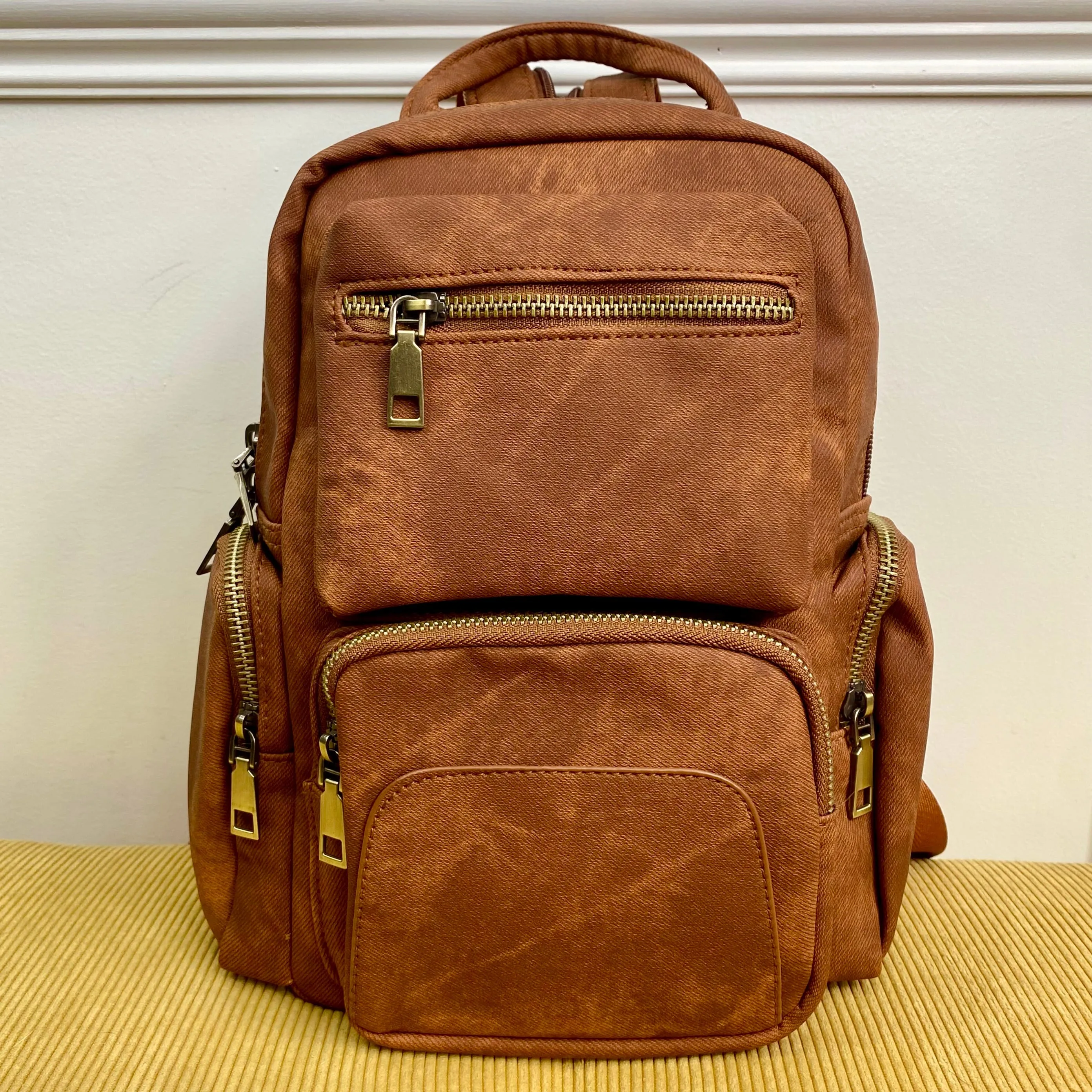 Sydney Denim 2-in-1 Sling   Backpack - Camel