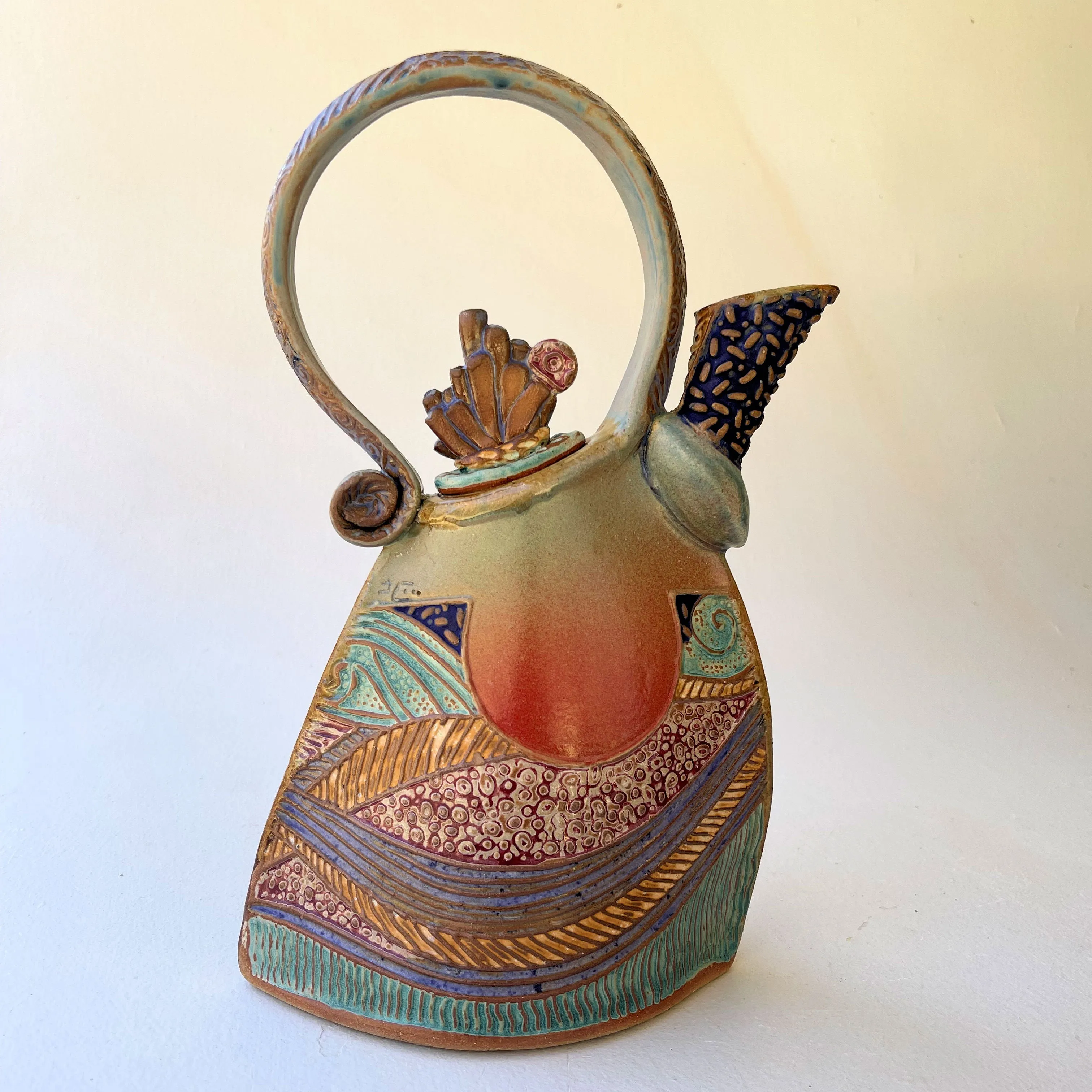 Tea Pot Set with Five Cups - Microwave and Dishwasher Safe