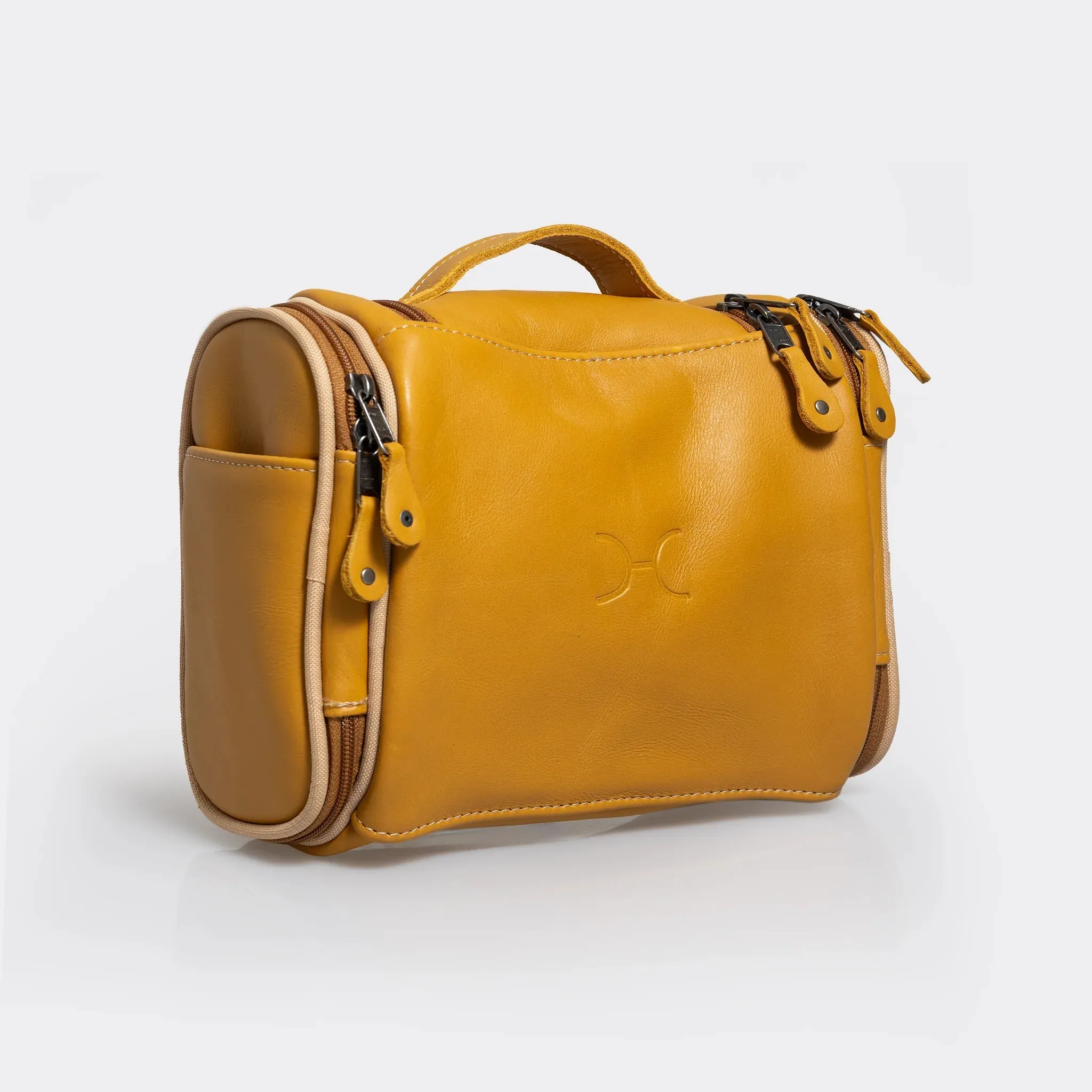 Thandana Leather Compact Travel Vanity Bag
