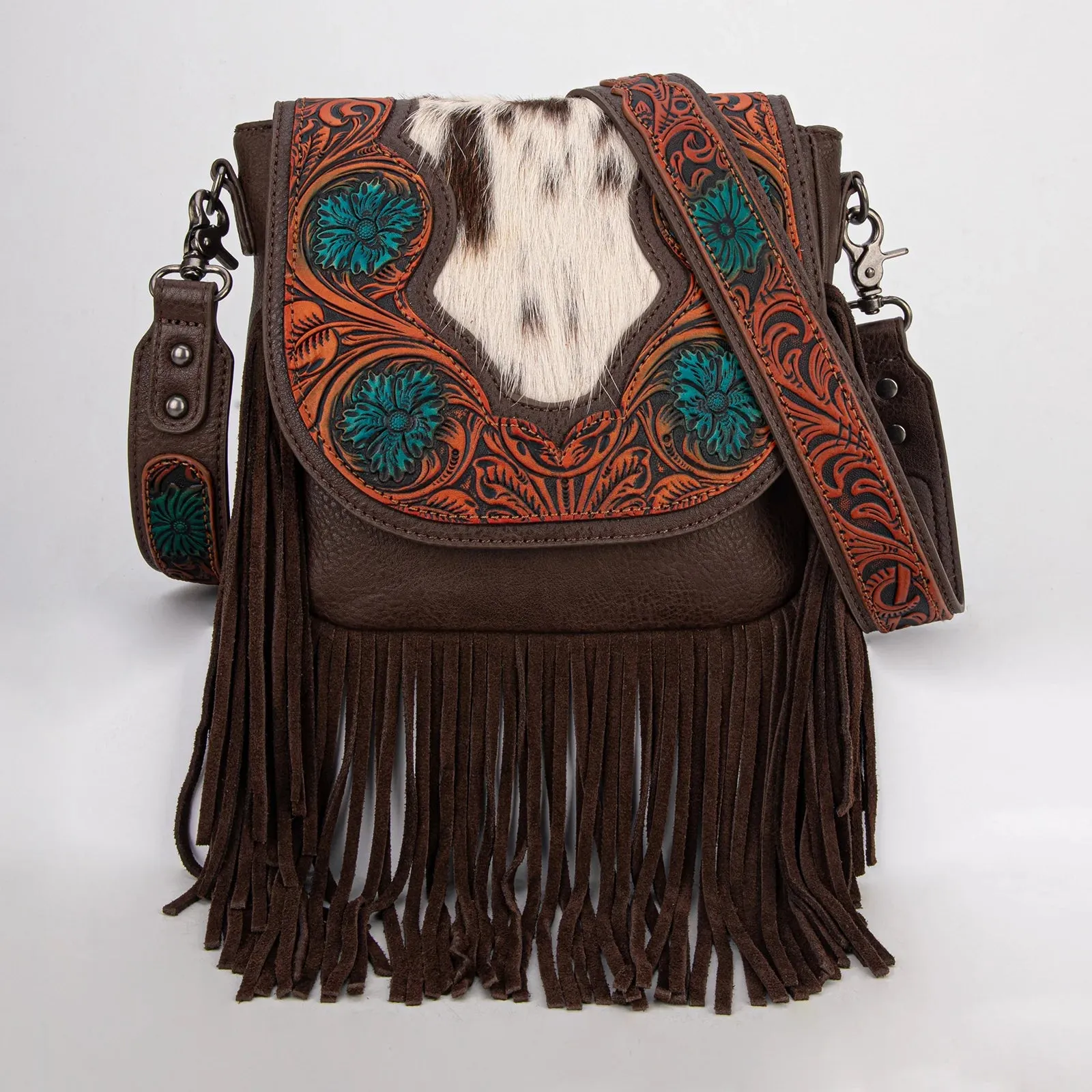 Trinity Ranch Floral Hair-On Crossbody